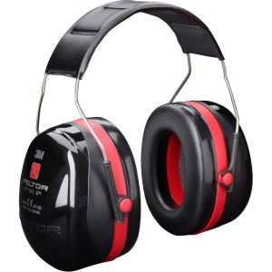3M™ PELTOR™ Optime™ III Earmuffs, 35 dB, Black/Red, Headband, H540A-411-SV
