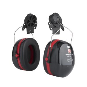 3M™ PELTOR™ Optime™ III Earmuffs, 34 dB, Black/Red, Helmet Mounted, H540P3E-413-SV