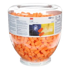 3M™ Earplugs, 37 dB, Refill Bottle, Uncorded, 500 Pairs/Box, 1100D