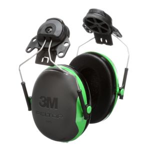 3M™ PELTOR™ Earmuffs, 26 dB, Green, Helmet Mounted, X1P3