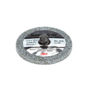 Scotch Brite™ Roloc™ Deburr and Finish PRO Unitized Wheel, 76 mm x 6 mm, 6C MED+