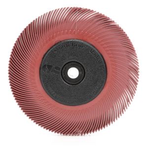 Scotch-Brite™ Radial Bristle Brush BB-ZB, 152 mm x 12.7 mm x 25.4 mm, P220, Red, Type C, With adapter