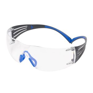 3M™ SecureFit™ 400 Safety Glasses, Blue/Grey Frame,  Scotchgard™ Anti-Fog/Anti-Scratch Coating (K&N), Clear Lens, SF401SGAF-BLU-EU