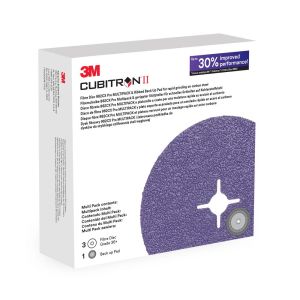 3M™ Cubitron™ II Fibre Disc 982CX Pro, 36+, Slotted Disc with Ribbed Back-up Pad, 115 mm